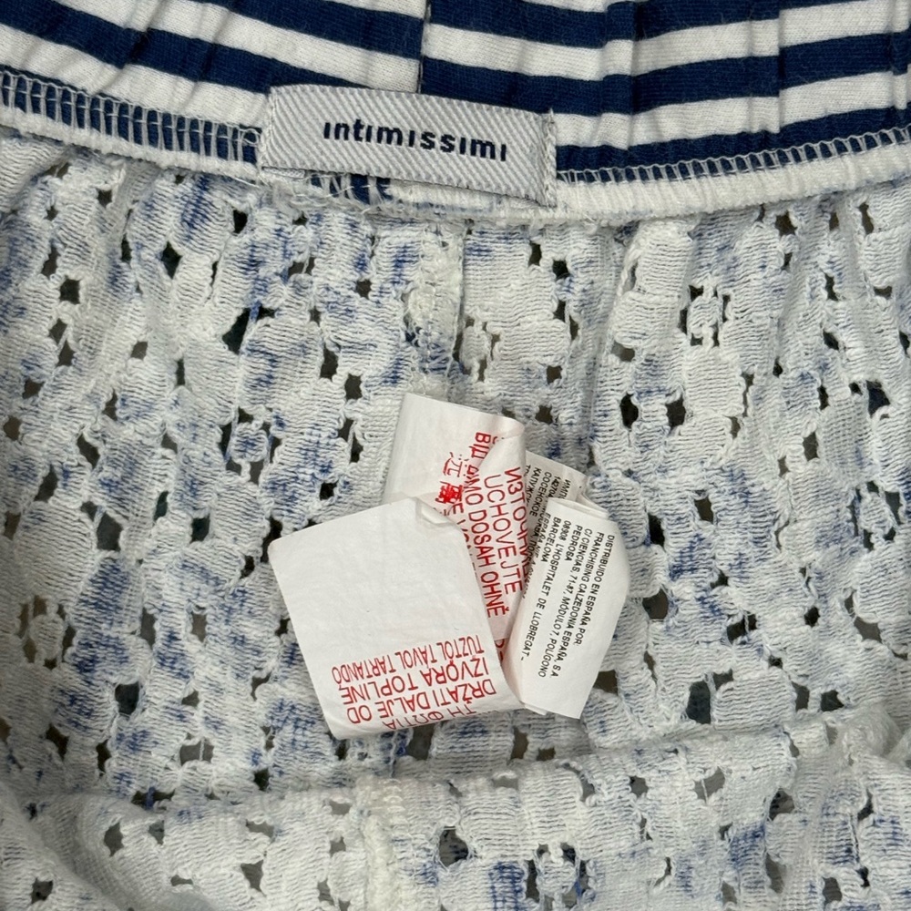 Intimissimi 100% Cotton Blue Lace and Floral and Striped PJ / Beach Shorts Small - Picture 6 of 7